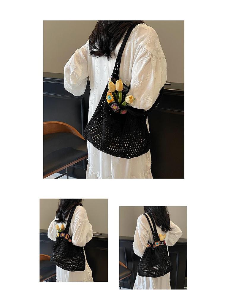 Women's Versatile Woven Straw Beach Tote Bag - Spring/Summer 2025