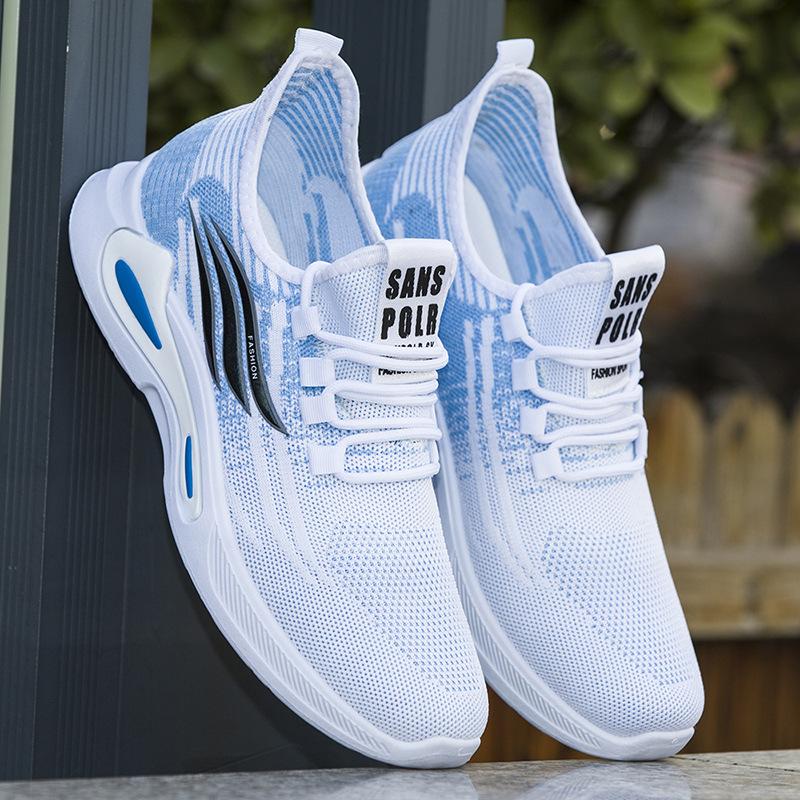Summer Men's Shoes Fly-woven Breathable Sports Casual Shoes Fashionable Soft-soled Non-slip Lazy Shoes