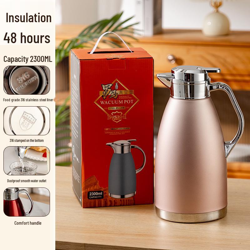 Large Capacity Stainless Steel Insulated Thermos Flask for Home, Commercial, or Hotel Use