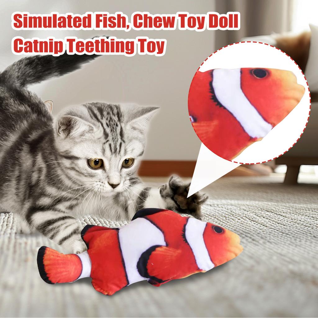Simulierter Fisch, Kauspielzeugpuppe, Katzenminze Beißspielzeug,