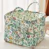 Portable Floral Foldable Storage Basket for Home Textiles and Underwear Organizer