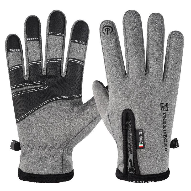 Guantes de invierno unisex impermeables con pantalla táctil y forro de terciopelo: Antideslizante, resistente al viento para conducir, correr y andar en bicicleta
