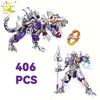 HUIQIBAO 2v1 Svět Jurských Dinosaurů Stavebnice Město Triceratops Velociraptor Dino Park Kostky Dětská Hračka