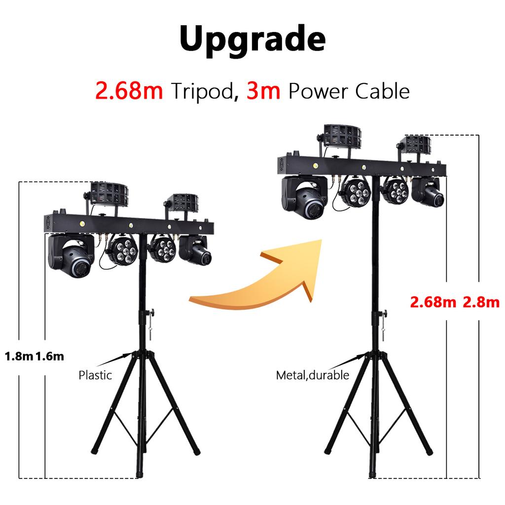 Factory Sale Portable Gig Bar Moving Head RGBW LED Beam Lights Derby Par Spot Strobe 5-in-1 Effect Bar Stand Light for KTV DJ