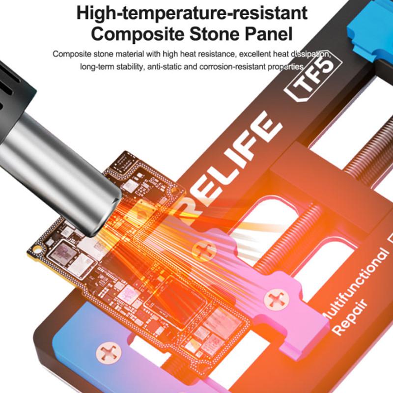 RELIFE TF5 Universal Repair Jig Fixture Holder for Mobile Phone Motherboard CPU Chip BGA Reballing Heat Resistant Clamping Jig