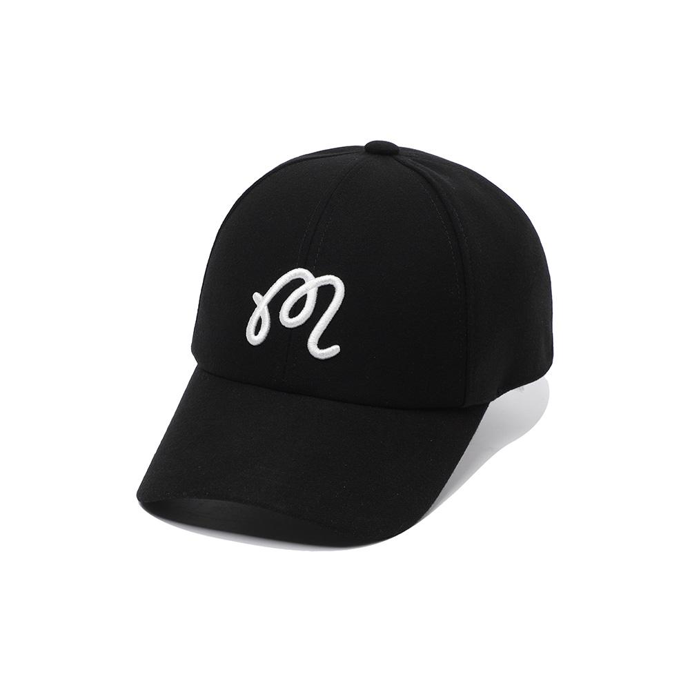 MALBON GOLF Men'S Winter Wool Ball Cap Black (Man)
