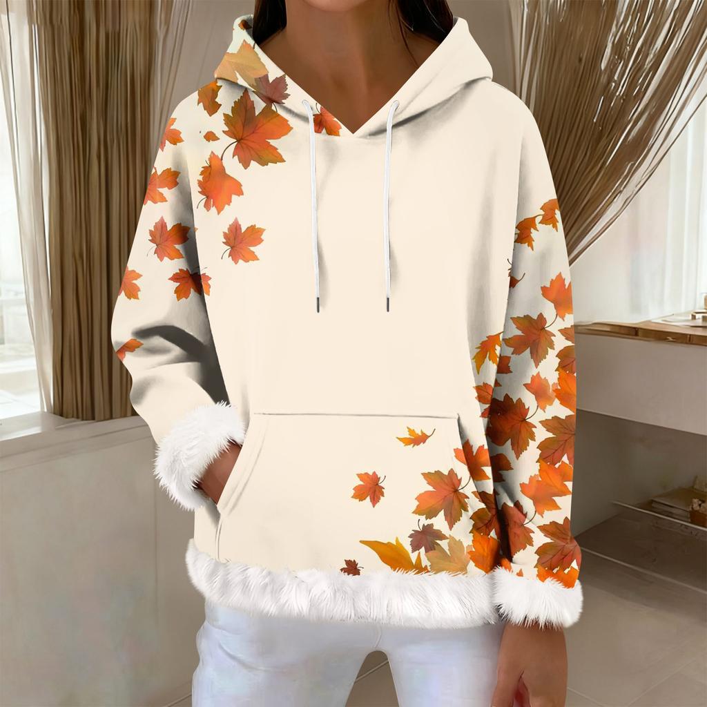 Dam Casual Mode Tryck Långärmad Huvtröja Topp