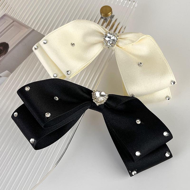 Retro Luxury Bow Love Flash Rhinestone Hairpins Fashion HairClips for Women Girls Sweet Temperament Barrettes Party Accessories