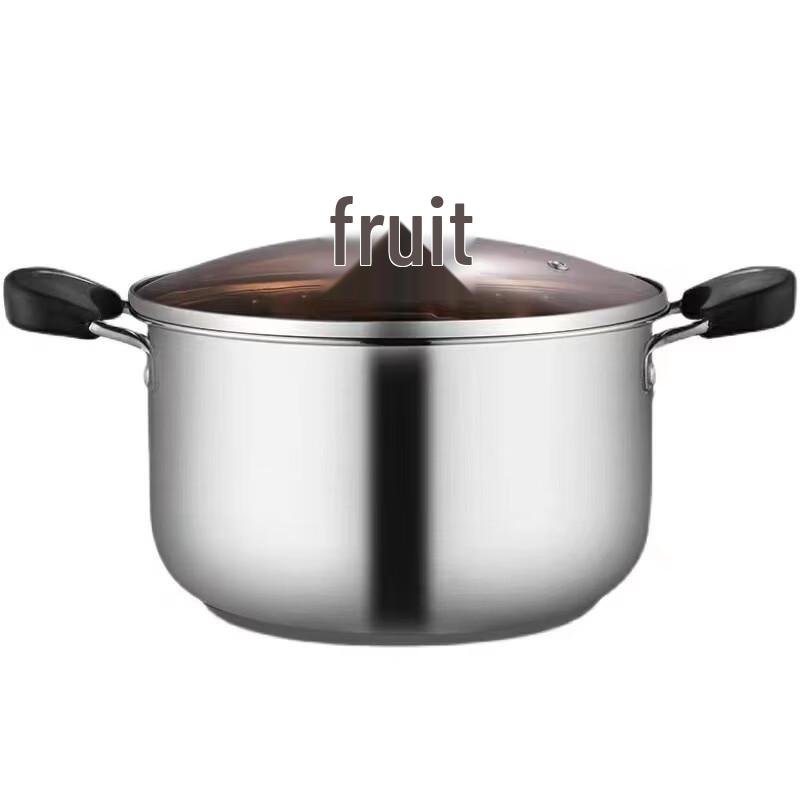 ZISIZ 26cm 304 Stainless Steel Double-Handle Soup Pot