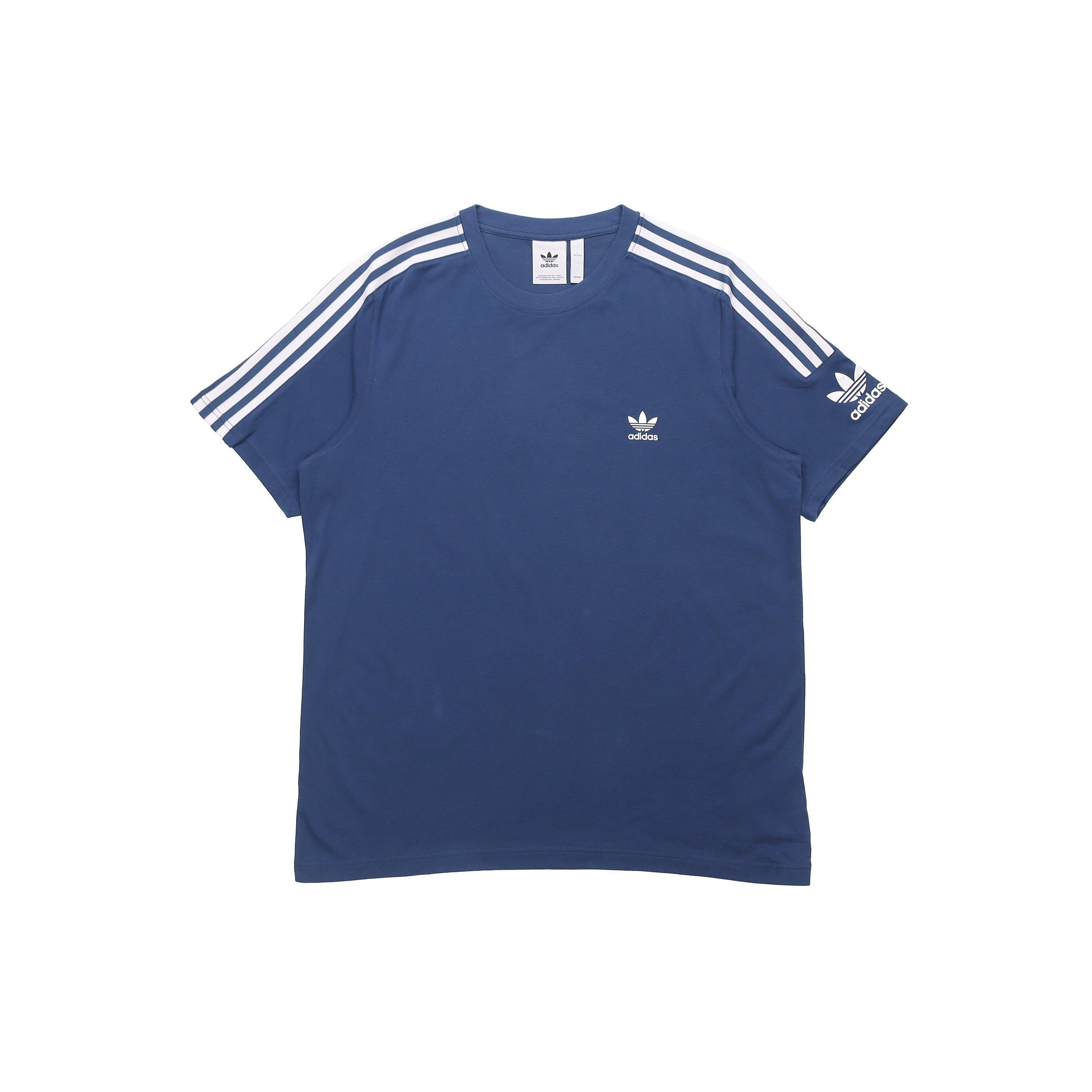 adidas originals Tech Tee logo Printing Short Sleeve Blue Men s FM3798 M