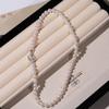 Natural Deep Sea Shell Pearl Necklace & Bracelet Set - Three-Piece Round Choker for Women