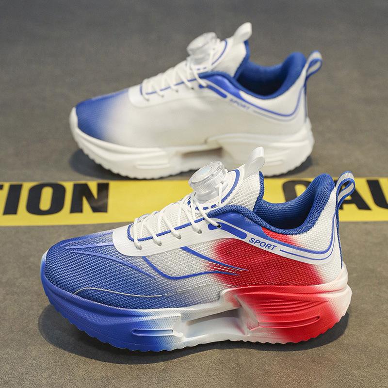 Spring and Summer Children's Breathable Sports Shoes Jue Ying Running Shoes Rotating Buckle Primary School Students Physical Education Class Leisure
