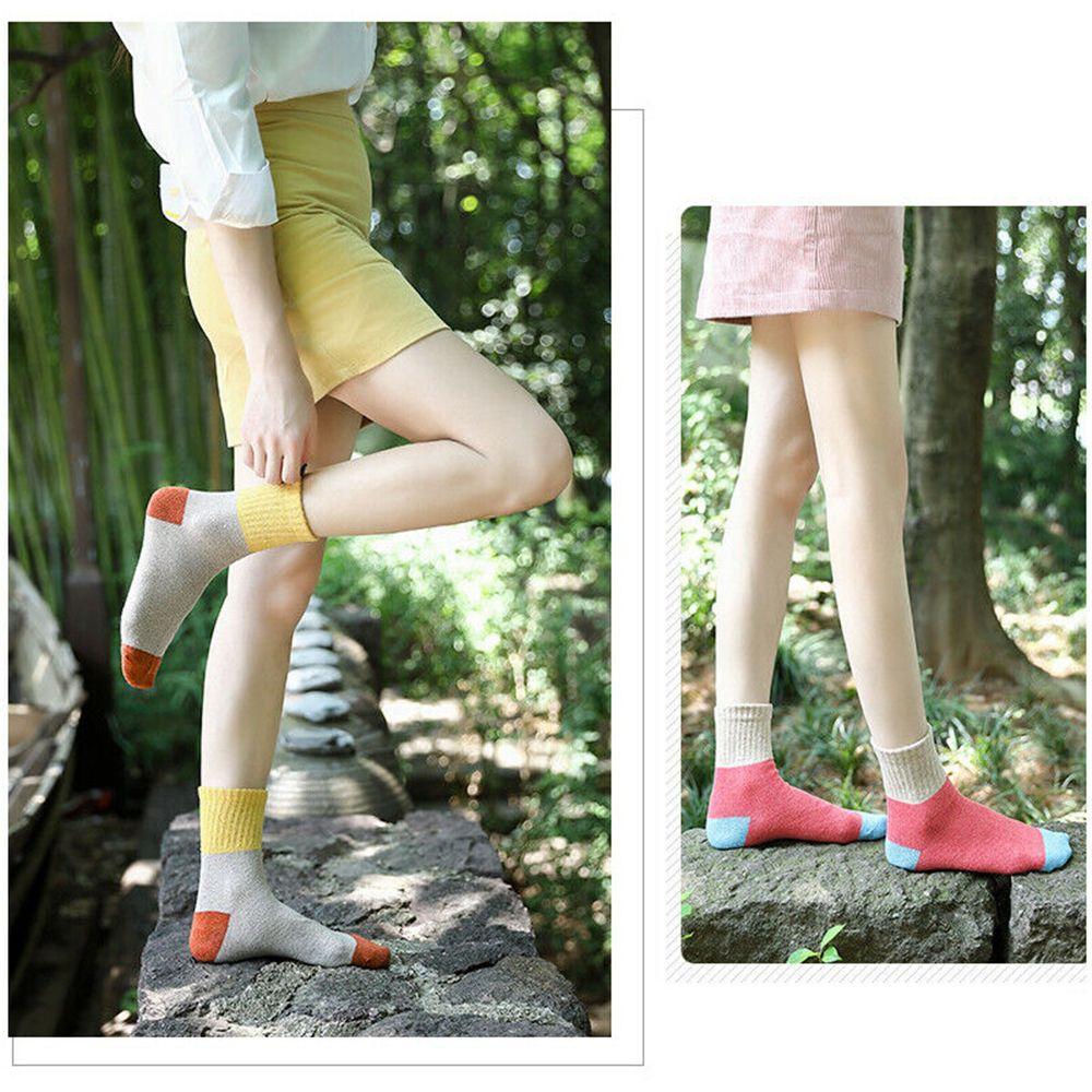 5 Pairs Casual Winter Thick Cashmere Socks Wool Women Socks Sports Socks
