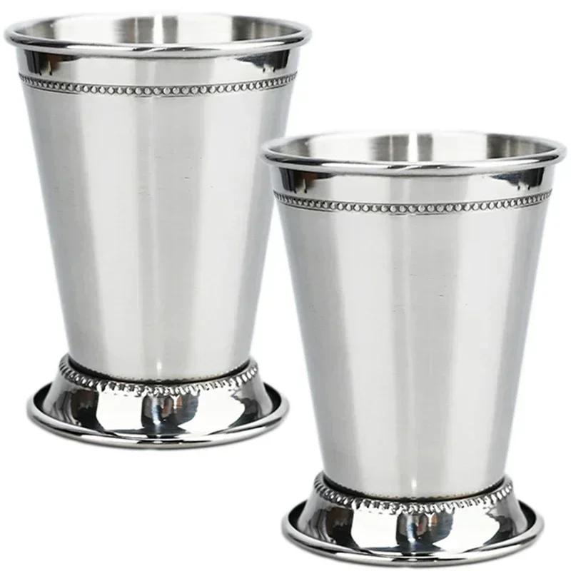 Stainless Steel Mint Julep Mug - Cocktail Drinkware For Martini Mojito Mixed Drinks Bar Party Beer Julep Wine Glass