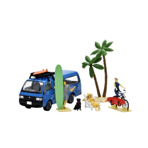 TOMYTEC DioColle 64 #CarSnap 19b Surfing 2 (Includes Mazda Bongo Brawny) ABS Resin and PVC Figure and Accessories (Painted, Partially Assembled) + Die