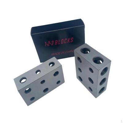 2 Pieces 1x2x3 Blocks Parallel Professional Metalwork Steel Milling 11 Holes for Calibrating