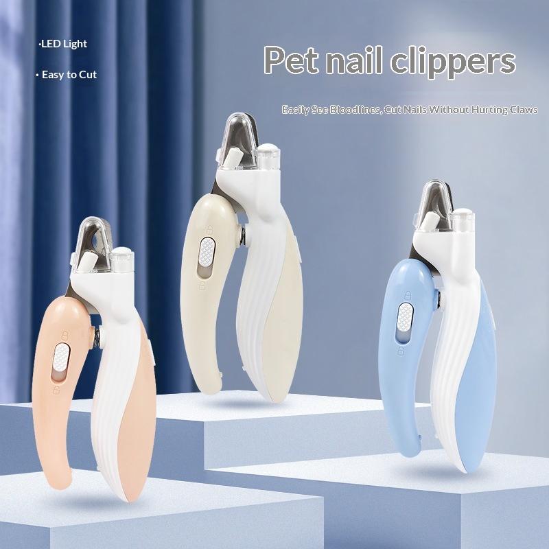 Professional Pet Nail Clippers With Led Light For Cats And Dogs Labor-Saving Nail Trimmer And Paw Grooming Scissors