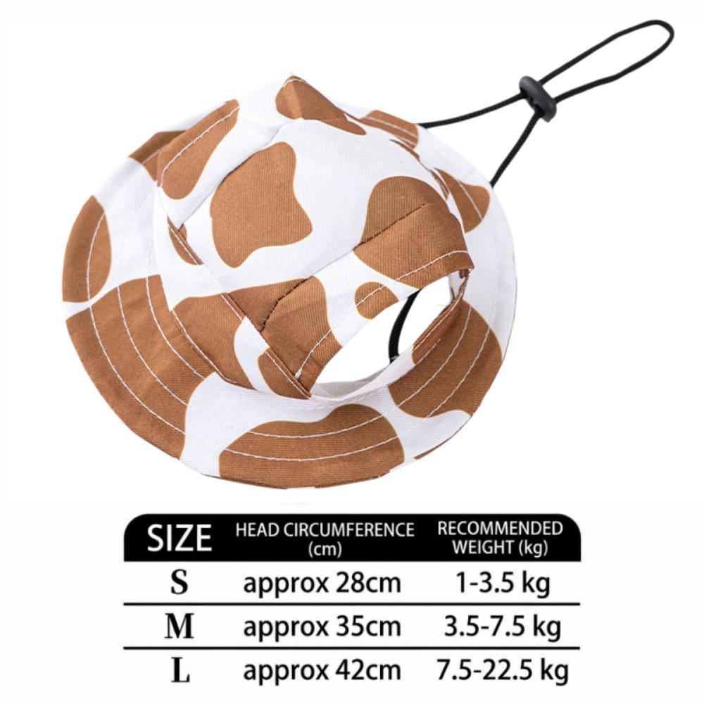

Breathable Cat Dog Sun Hat with Ear Holes Adjustable Drawstring Pet Bucket Hat UV Protection Lightweight Pet Cowboy Hat S