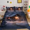 Christmas Printed Bedspreads Twin Size Microfiber Bedding Cover Teens Luxury Design Fashion Duvet Cover Set