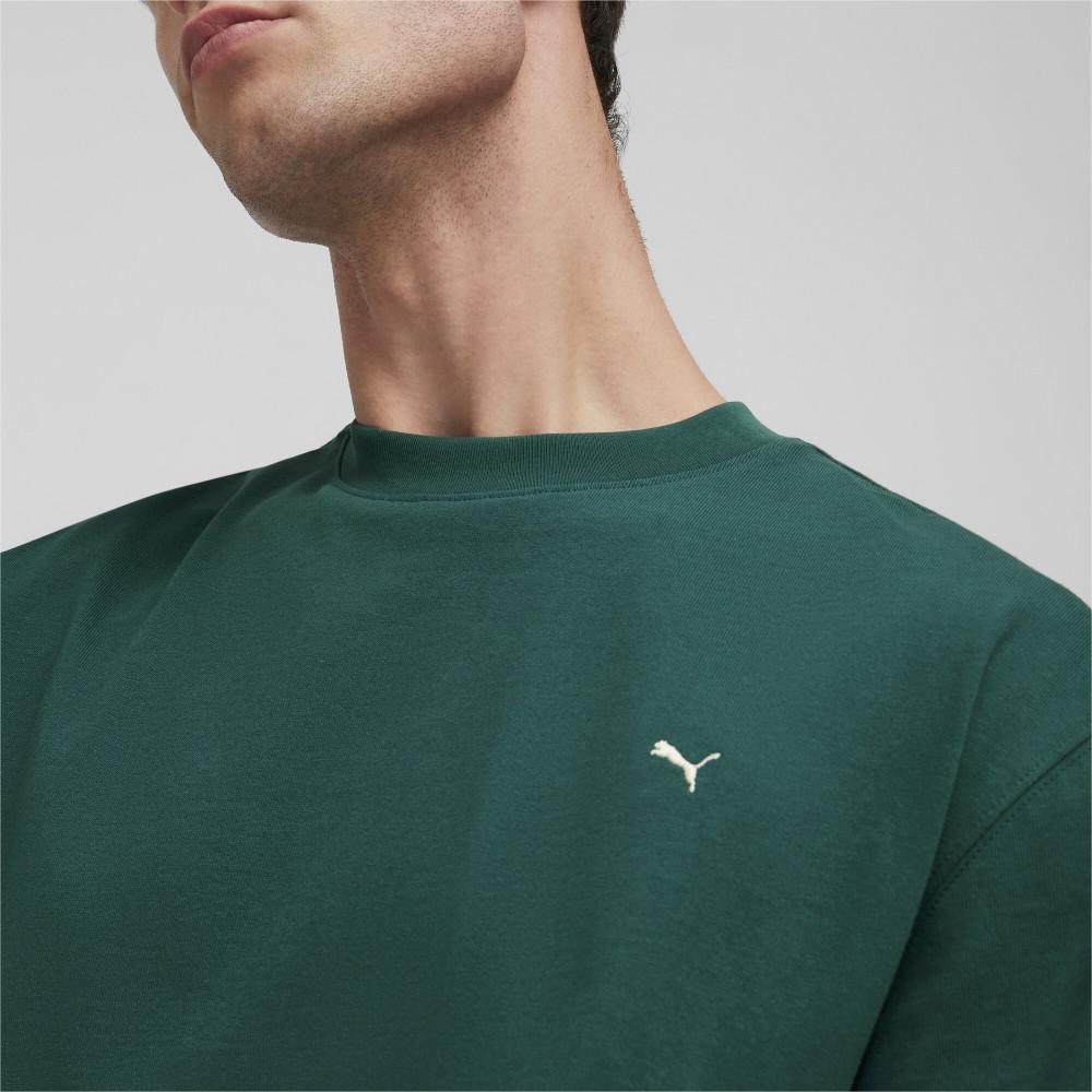 Puma Solid Color Round Neck Pullover Casual Short Sleeve Drop Shoulder T-Shirt Men T-Shirts Green 624009-43