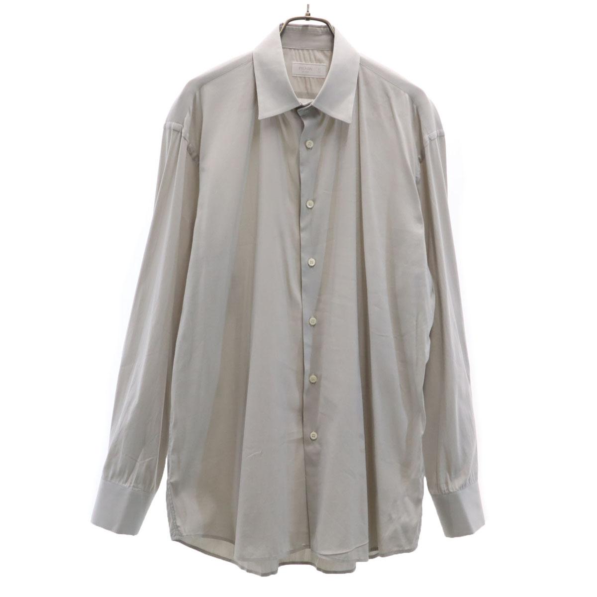 

PRADA made in Italy Long sleeve shirt 41 gray Men s Used