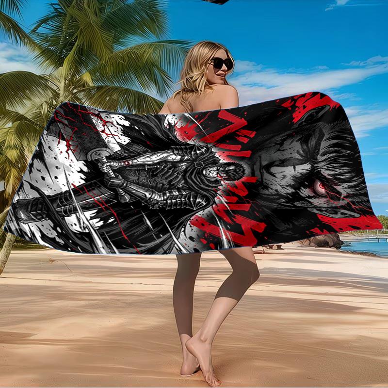 Dark Warrior Rising Beach Towel Microfiber Beach Towel, Lightweight and Quick-Dry, for Summer Travel, Swimming Pool Fan Birthday Gift