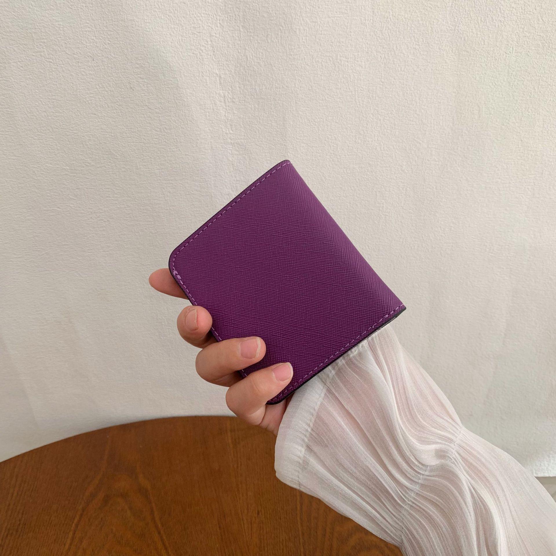 

2025 новый студент женский инс женский ультратонкий женский короткий кошелек многофункциональный простой кошелек для мелочи темно-фиолетового