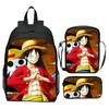 One Piece Printed 3-Piece Backpack Set Cartoon Pirate Navy Elementary School Bag Large Capacity Water-Resistant Kids Backpack