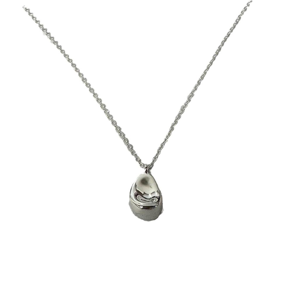 Women's Minimalist Silver Egg Drop Pendant Necklace: High-End s925 Sterling Silver Design