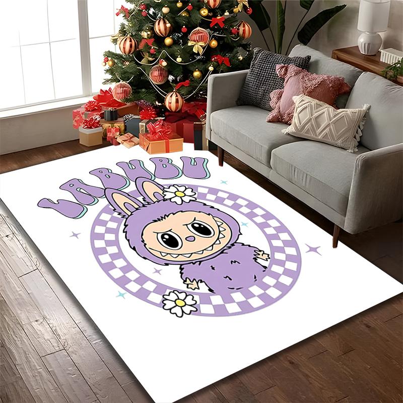 1pc LABUBU Rug, Digital Printed Home Chair Sofa Mat, Durable Office Area Carpet, Beautiful Festival Decorations
