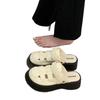 Baotou Half Slippers Women's 2025 Summer New Daily Wear One Pedal Non-slip Roman Shoes Two Wear Hollow Sandals