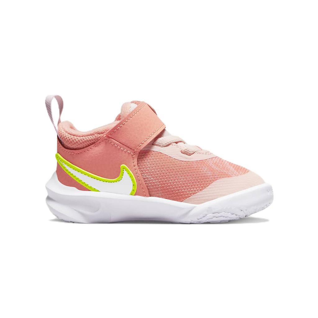 Nike Team Hustle D 10 Lil Cushioning Abrasion Resistant Low Top Toddler Shoes White Orange Infant And Toddler DM4325-600