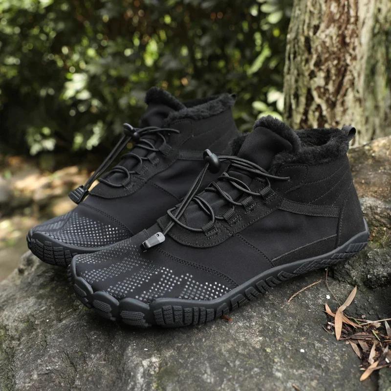 

Модная мужская обувь для босых ног на снегу, повседневная обувь для работы на открытом воздухе, женская теплая меховая обувь для мужчин, ботильоны, мужские зимние ботинки, ботинки на платформе больших размеров 39