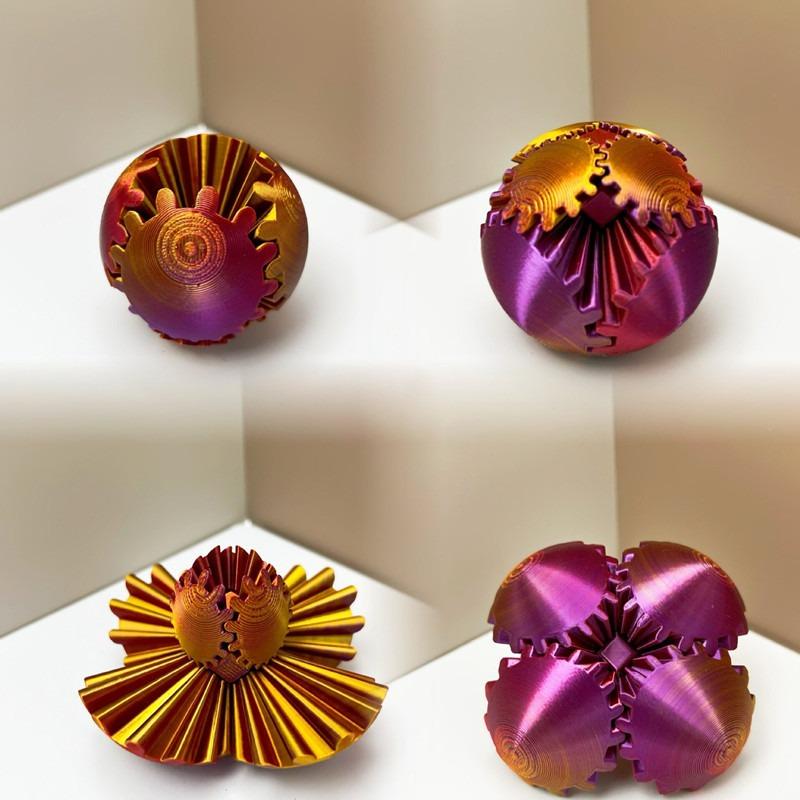 D Printed Colorful Creative Gear Ball Fidget Toy For Kids Rotating Stress Relief