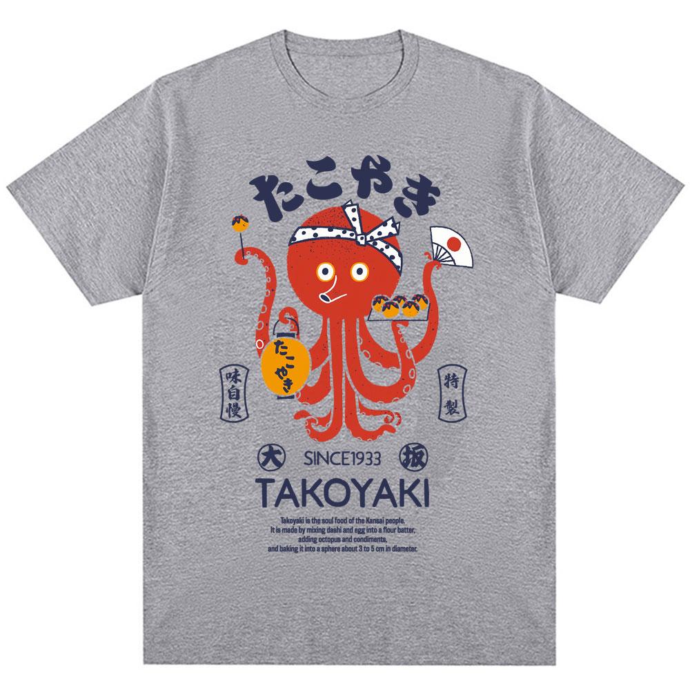 Japan Osaka Dotonbori T-Shirts Mode Herren Damen Lustig Takoyaki Osaka Betrunkener Oktopus T-Shirt Übergroß Vintage Baumwoll-T-Shirts
