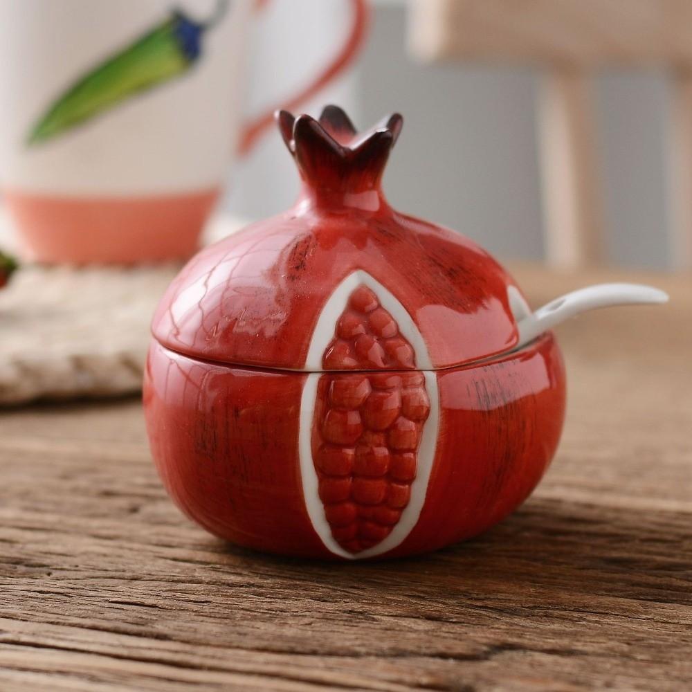 Japanese-style Salt Sugar Jar Fruit-shaped Spice Storage Jar Spice Container  Spice Storage