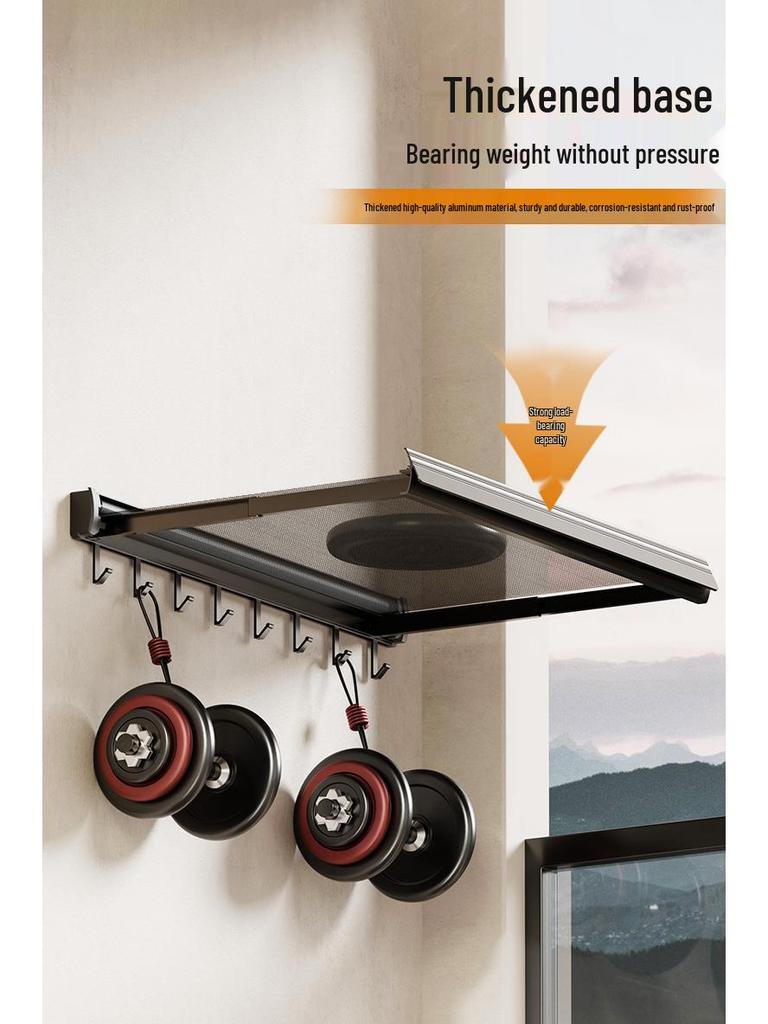 Invisible Foldable Suction Cup Drying Rack: Punch-Free, Retractable Shoe & Clothes Hanger for Balcony