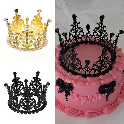 1 Stück Mini-Krone Kuchen Dekoration Prinzessin Topper Perlen-Diadem Kinder Haaraccessoires für Hochzeit Geburtstagsparty Kuchen Dekoration