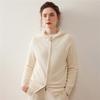 Women's Hooded Double Zipper Cashmere Sweater - Autumn/Winter Solid Color Knit Cardigan, Long Sleeve Casual Commute Style