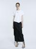 Muse Lily Side String Belted Satin Cargo Long Skirt_Black