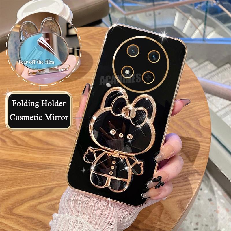 

Magic7lite Роскошный чехол-держатель для зеркала с покрытием для Huawei Honor Magic 7 Magic7 Lite X9c X9b Proplus Силиконовый чехол-подставка Honorx9c For Magic 7 Pro