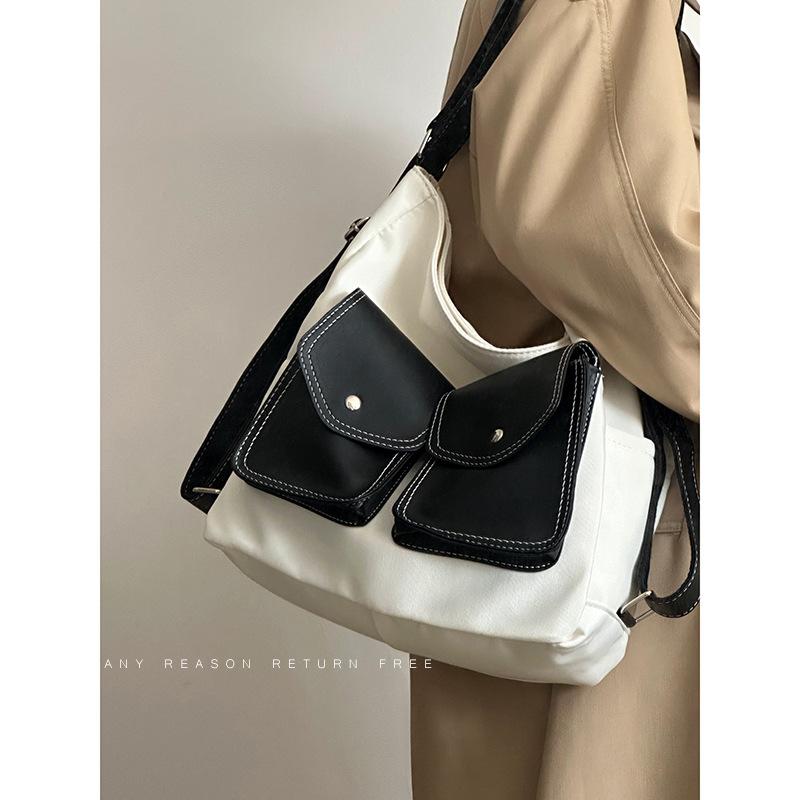 

Повседневная сумка-тоут большой вместимости женская 2025 лето новая универсальная сумка-мессенджер студенческая для поездок на работу сумка-ведро на плечо