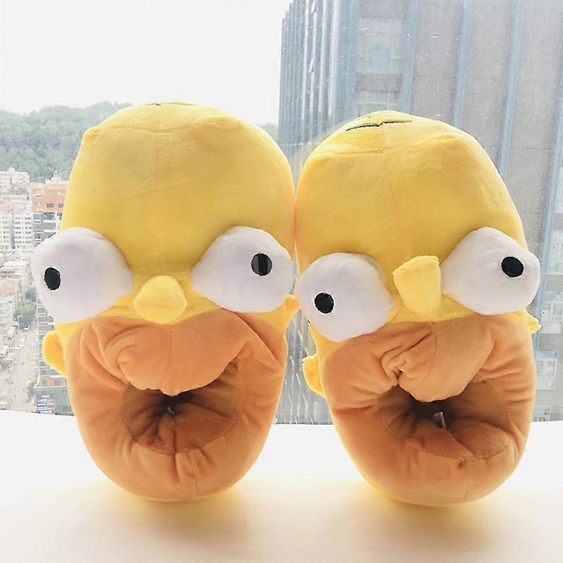 Cartoon Men Women Winter Home Slippers Simpson Shoes Non-slip Soft Winter Warm House Slippers Indoor Bedroom Cute Lovers Couples