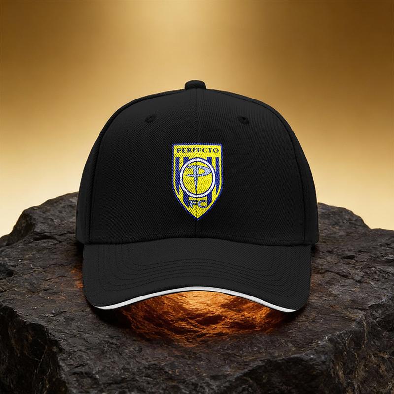 Yellow and Blue Football Team Logo Hat, Unisex Printed Baseball Cap Sandwich Brim Sports Cap, Suitable for Daily Commuting and T