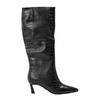 Womens/Ladies Lavan Leather Flare Heel Knee-High Boots