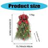 652F Christmas Tree Wreath with Plaids Bowknot Christmas Balls Ornament Holiday Wreath Farmhouses Party Supplies for Holiday