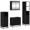 Bathroom Furniture Set 4 Pcs Black Oak Effect Wood Based Material