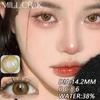 Mill Creek 2PCS Cosmetic Contact Lenses 14.2MM Iris 4 Color Contact Lenses Comfort Soft Natural Cool Eye Yearly Use Beauty Pupli 0 Grade