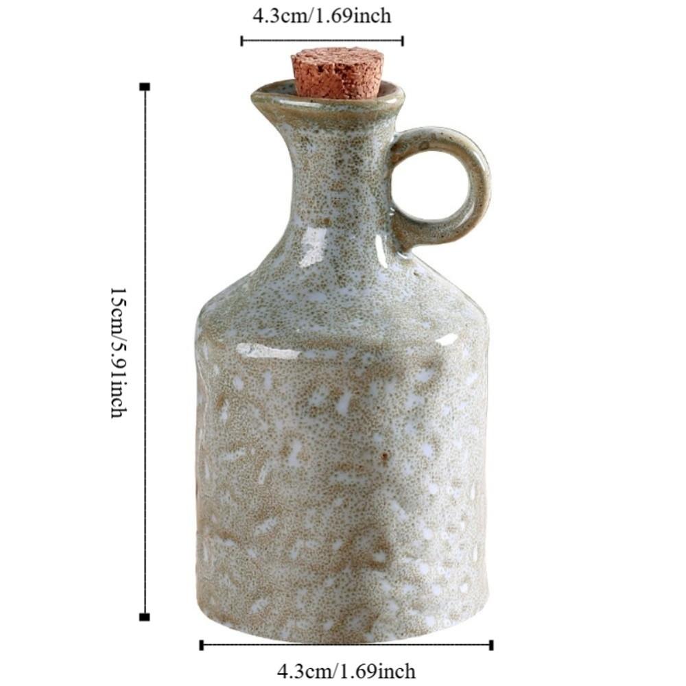 Keramik Essigtopf Vintage Sojasaucenflasche Praktisches Küchengewürz-Aufbewahrungsglas Kochen