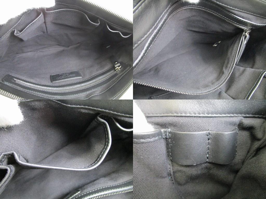 Authentische Jimmy Choo geprägte Sterne grau und schwarz Leder Clutch #8059 generalüberholt